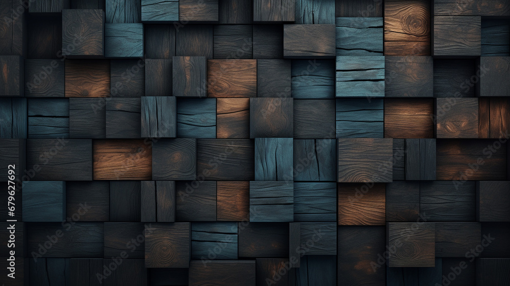 Canvas Prints wooden cubes pattern background