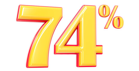 Gold Number 3D Rendering