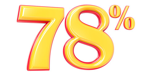 Gold Number 3D Rendering