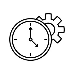 clock and cogwheel icon vector