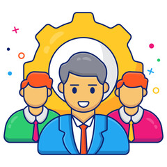 An icon design of team management 

