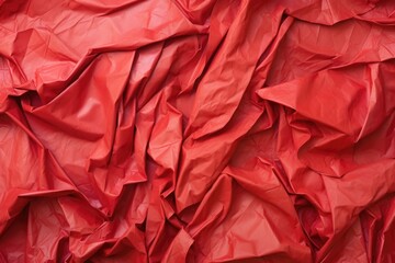overhead shot of crumpled red craft paper