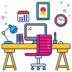 A unique design icon of workspace 

