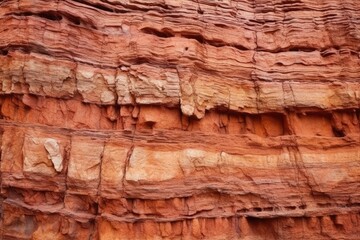 close-up of red-hued canyon wall, revealing texture