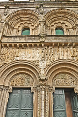 Fototapeta na wymiar Santiago di Compostela la Facciata delle Platerías della Cattedrale di San Giacomo - Galizia - Spagna