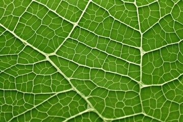 close-up of leaf veins on a green leaf