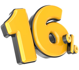 Gold Number 3D Rendering