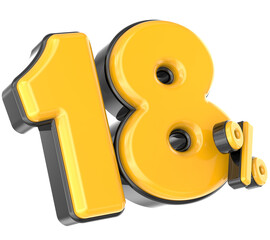 Gold Number 3D Rendering