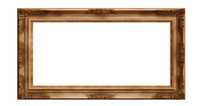 Wooden rectangular frame cut out