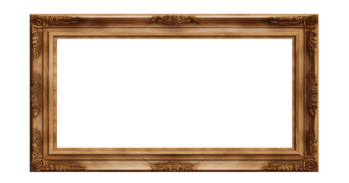 Wooden rectangular frame cut out