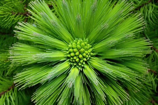 close-up image of a pine needle cluster