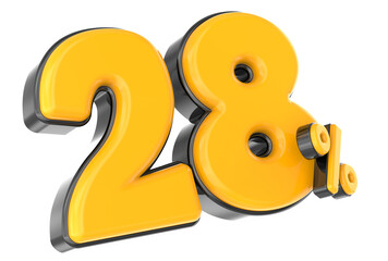 Gold Number 3D Rendering