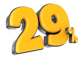 Gold Number 3D Rendering