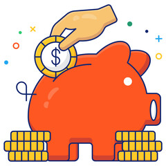 Dollar with penny showcasing savings icon

