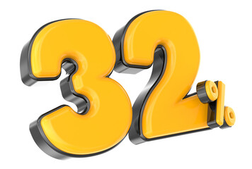 Gold Number 3D Rendering