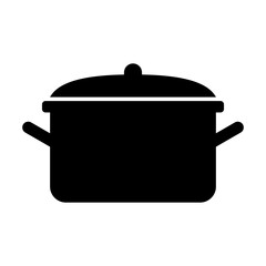 Simple hot pot silhouette icon. Vector.