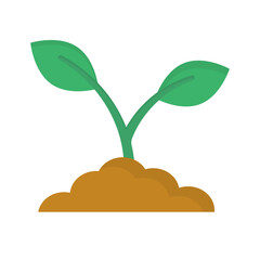 Soil and growing bud icon. Growing plant icon. Vector.