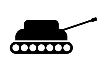 Fototapeta premium Simple tank silhouette icon. Vector.