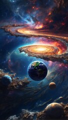 Obraz na płótnie Canvas earth galaxy,AI generated image