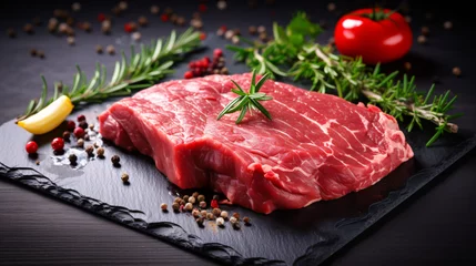 Rolgordijnen Fresh raw beef steak © Cedar