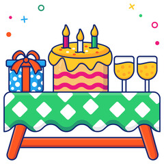 A perfect design icon of party cake

