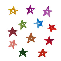 Fototapeta na wymiar Vector set with watercolor stars on white background. Great element for your design.