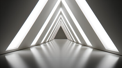 Silent Echo Chamber: Repeating triangular forms in space for Acoustic Design Concept Art, Generative AI