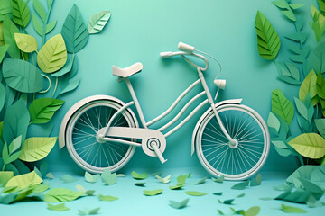 The use of a bicycle emphasizes the importance of caring for the environment and nature conservation.