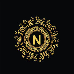 Fototapeta premium luxury golden latter logo design