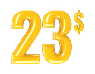 Gold Number 3D Rendering