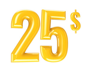 Gold Number 3D Rendering