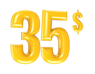 Gold Number 3D Rendering