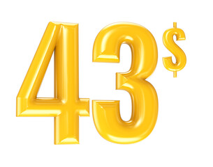 Gold Number 3D Rendering