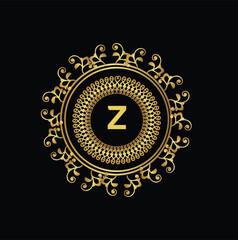 Naklejka premium luxury golden latter logo design