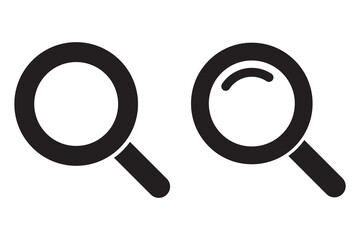 Magnifying glass icon, vector magnifier or loupe sign. Search icon. - obrazy, fototapety, plakaty