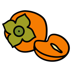 Persimmon Icon Element For Design