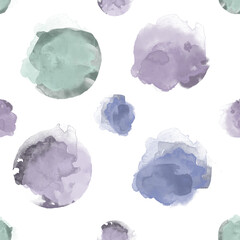Seamless delicate and airy abstract watercolor print, watercolor stains. Can be used on linens, as a print on clothing, as a print on wrapping paper and cards
