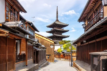 Fototapete Kyoto Historical old town of Kyoto with Yasaka Pagoda and Hokan-ji Temple in Japan
