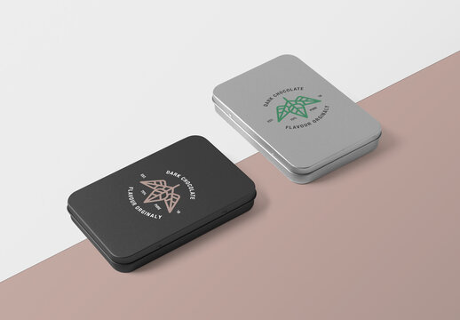 Small Metal Boxes Mockup