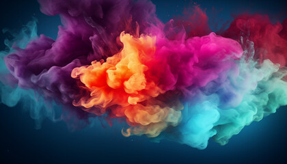A cloud of colorful smoke in rainbow colors. Minimalistic wallpaper. Concept of ideation and creativity. 