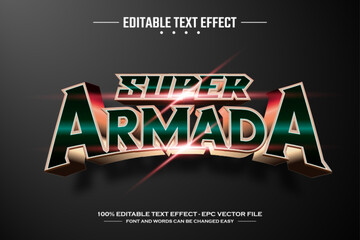 Super armada 3D editable text effect template