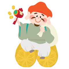 かわいい大黒天のベクターイラスト