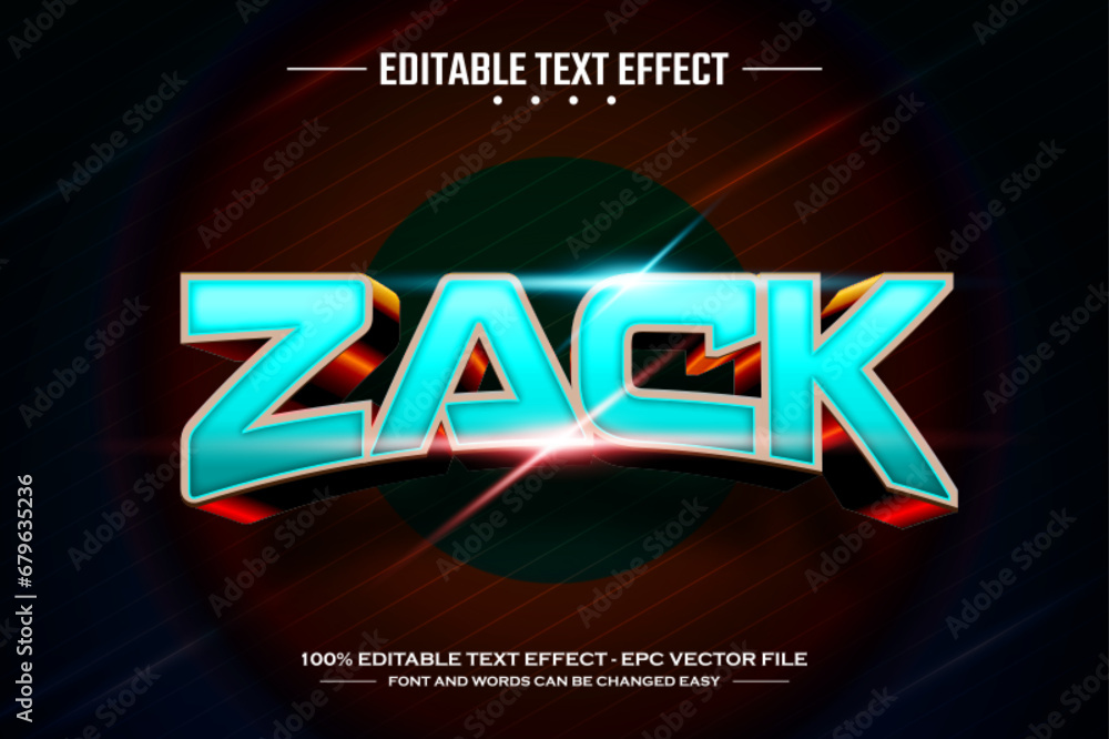 Poster zack 3d editable text effect template