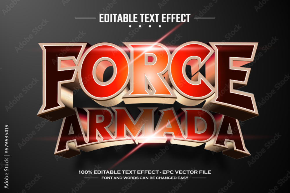 Poster force armada 3d editable text effect template