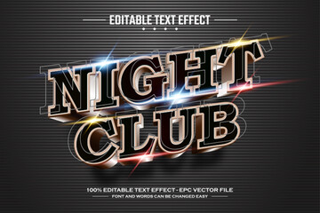 Night club 3D editable text effect template