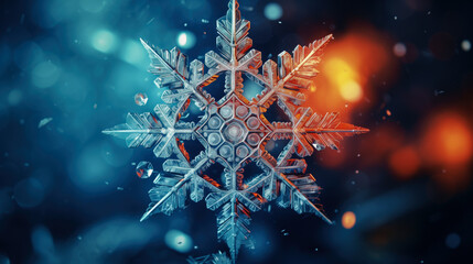 Beautiful snowflakes close up. Details, ornament, lines, ice, macro.Christmas background.