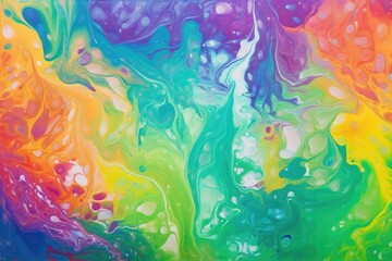 iridescent effect of oil paints on a pearlescent surface
