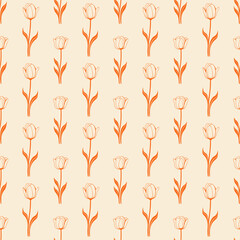 Floral botanical texture pattern . Seamless tulip flower pattern can be used for wallpaper, pattern fills, web page background, surface textures.