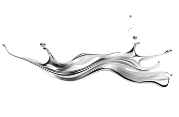 Silver metal horizontal splash isolated