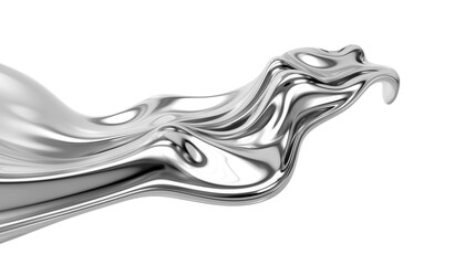 Liquid silver metal horizontal isolated - obrazy, fototapety, plakaty